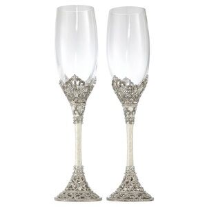 Olivia Riegel Silver Champagne Flutes